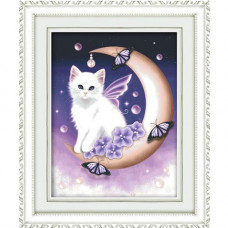 1336 Мозаика Cristal 'Белый кот', 40*50 см